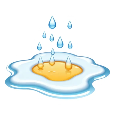 a small puddle of white and clear liquid sticker