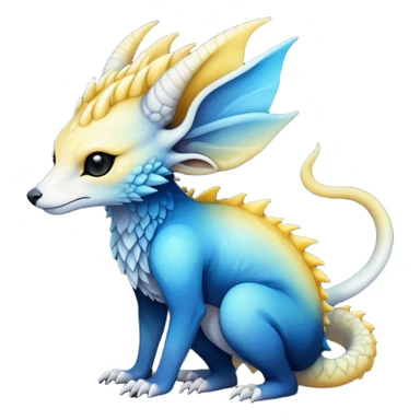  Cool Edgy blue-yellow-black-gradient ethereal badass Fionbri-Vernid-Trico-animal-creature full body  sticker