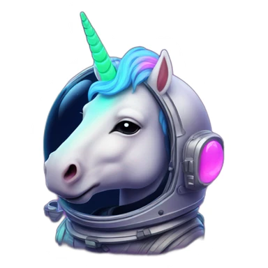 astronaut unicorn neon sticker