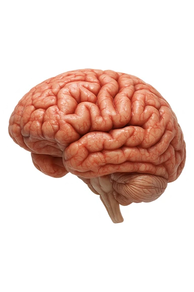 cervello umano anatomico in 3d, iperrealistica in 3d sticker