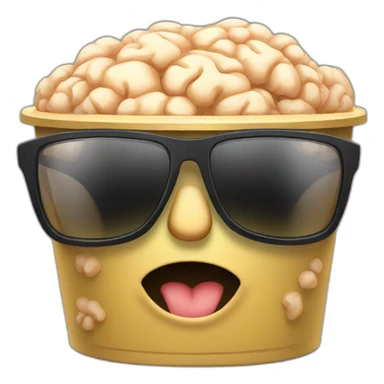 brain sunglasses trash can sticker