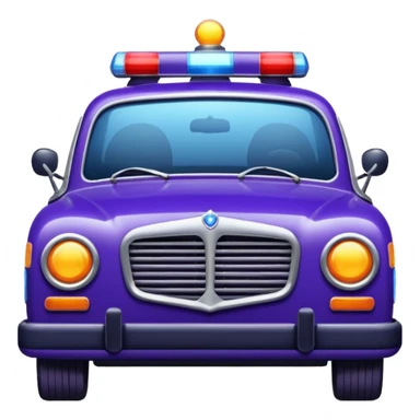 Car police flashing light in dark purple and dark blue tones. The style is realistic, a little vintage sticker