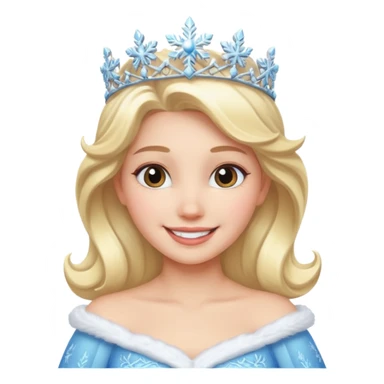 a smiling snow princess sticker