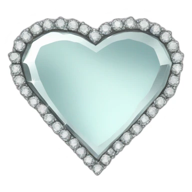 fancy diamond heart mirror sticker