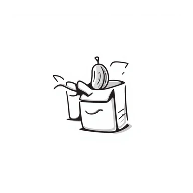 a box with a vegetable, hand-drawn doodle style sticker