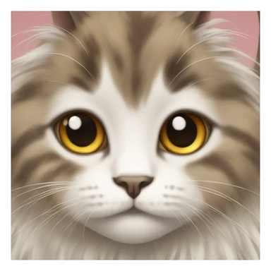 Extremely cute and extremely fluffy cat sticker