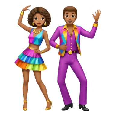 man and woman disco dancing sticker