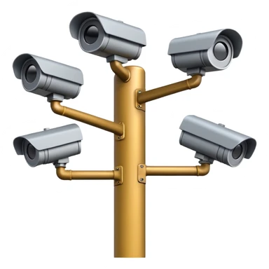 Multiple CCTV cameras on a pole sticker