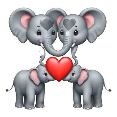 Two elephants with heart sticker