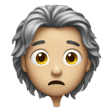 worried pulling hair sticker