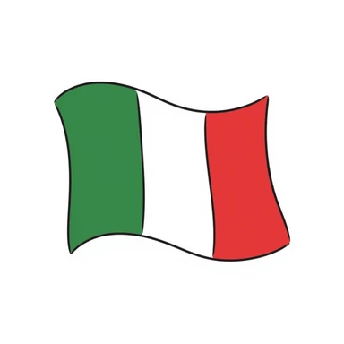 Italian flag, hand-drawn sketch style sticker