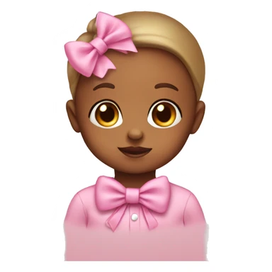 Baby wearing pink bow sticker