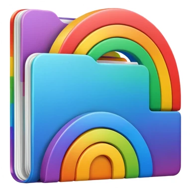 mac os mixed documents rainbow skeuomorphic sticker