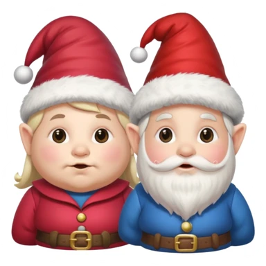 Gnomi natalizi maschio e femmina simpatici e Cicciotelli sticker
