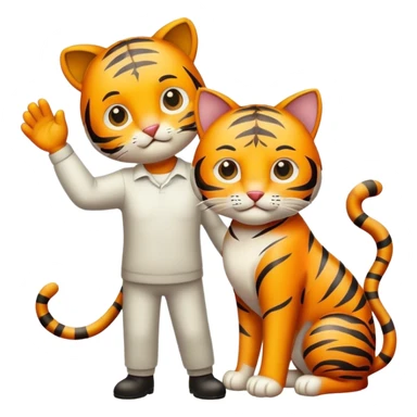 A man who raises both tigers and cats. sticker