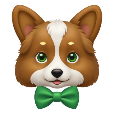 dog with a green bow tie sticker