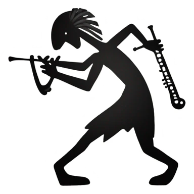 Kokopelli simple black sticker