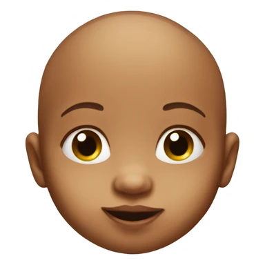 A baby with a giant nose sticker