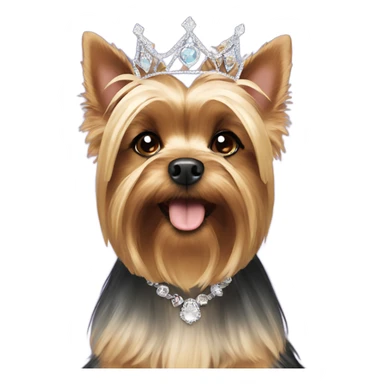 Yorkie dog wearing a tiara  sticker