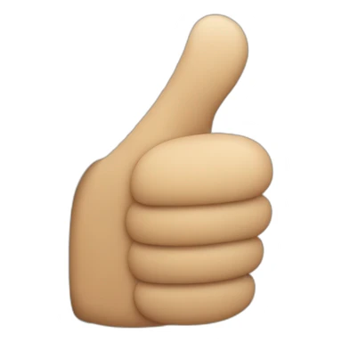 a thumbs up with the thumb curled to the right  sticker