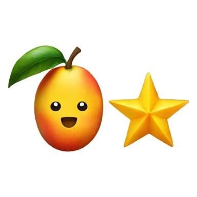 Star and a mango put together sticker