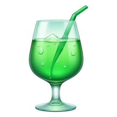 Glass with green coxtail sticker