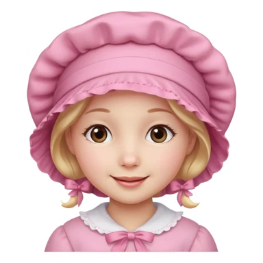 girl in a pink bonnet with rosy cheeks sticker