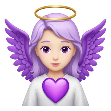 love cupid purple cute no human, an angel with heart, a withe angel sticker