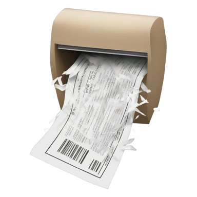 Receipt being shredded sticker