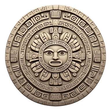 Aztec calendar stone symbol sticker
