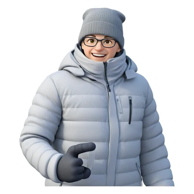 smiling boy in winter attire sticker