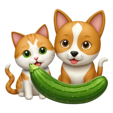 Köpekin yaninda kedi inside hiyar yesin sticker