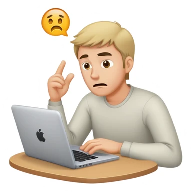 a man wasting time trying to find the ideal domain name sticker