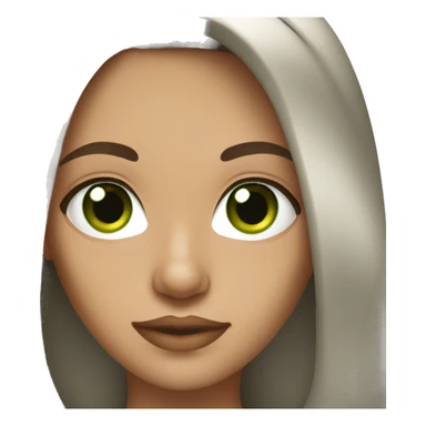 brunette with blowout and green eyes sticker