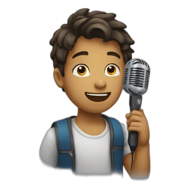 Boy singing  sticker