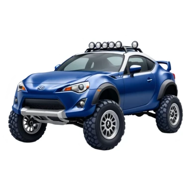 Widened roof Long wheelbase widened pearly midnight snow dark blue 2nd generation 2025 Toyota 86 off-road racer chrome nerf bars,side mounted rock sliders, and silver satin wheels  sticker