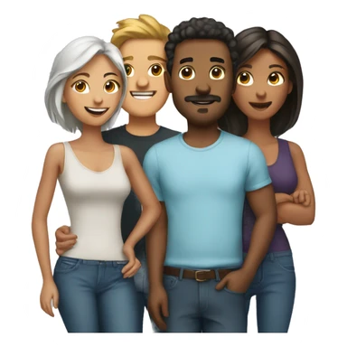 3 women and 2 men sticker