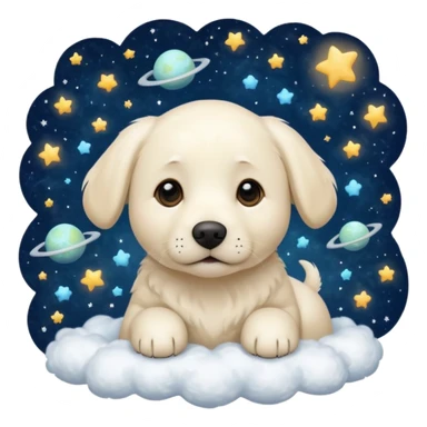 white labrador in space sticker