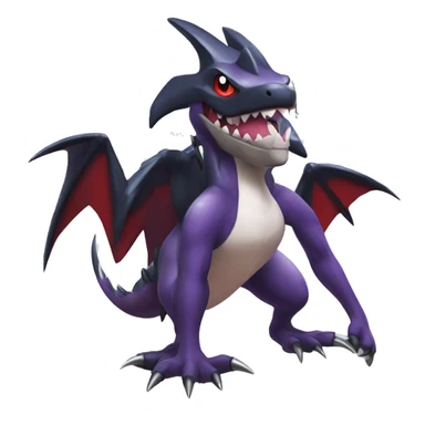 Black Cool Edgy Nargacuga-Garchomp-Noivern Fakémon  with White and Red and purple and black Edgy markings sticker