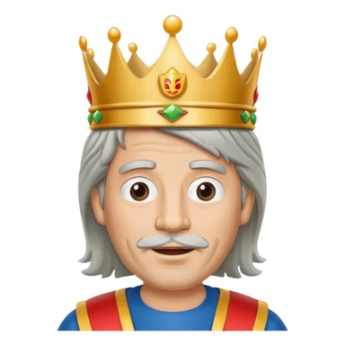 Burger King Crown guy with long grey hair and no facial hair sticker