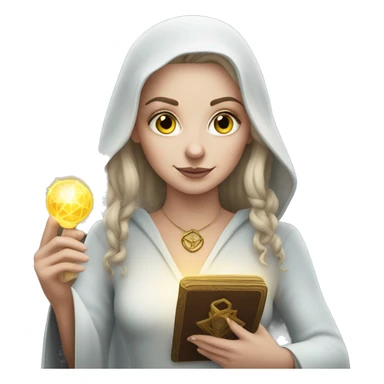 White Girl Wizard holding tarot sticker