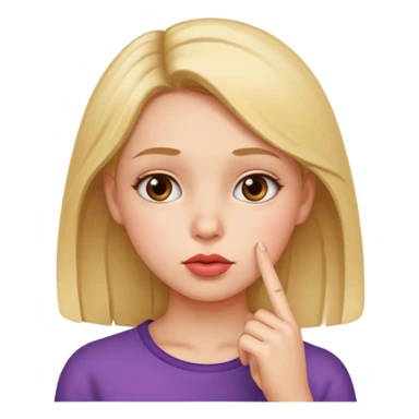 Finger to lip girl emoji sticker