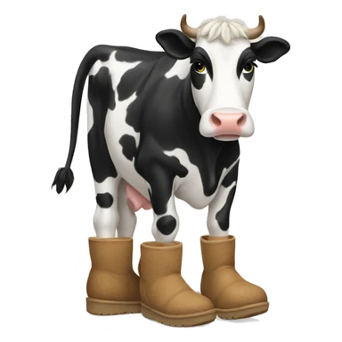 Cow wearing Uggs sticker