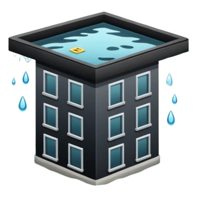an apartment complex in flood (more than half of the building is underwater) sticker
