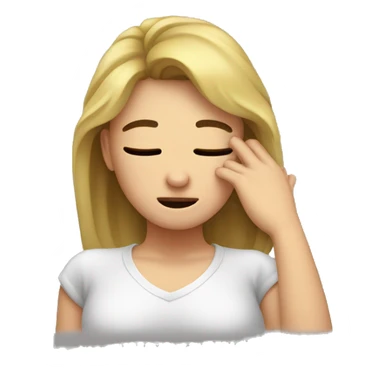 Facepalm girl hands on forehead sticker