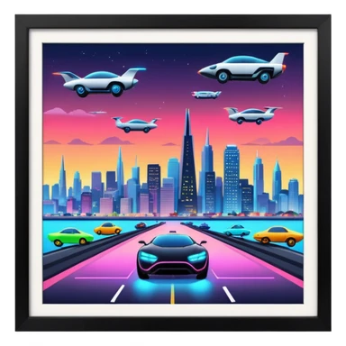 create an image of san francisco skyline in the tech future sticker