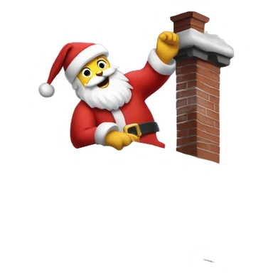 Santa coming down chimney  sticker