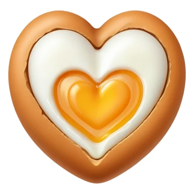 heart made out of an cooked egg (no shell) sticker