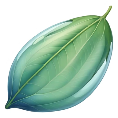 floating cocoon leaf, soft curves, subtle glow, green-blue hues, earth undertones sticker
