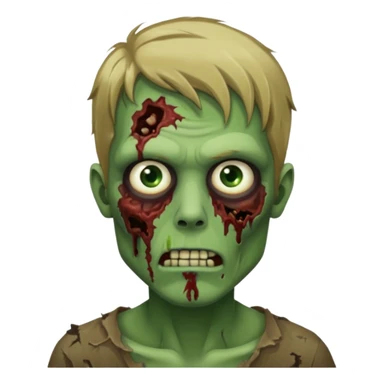 pretty dark blonde hair zombie man with green skin sticker